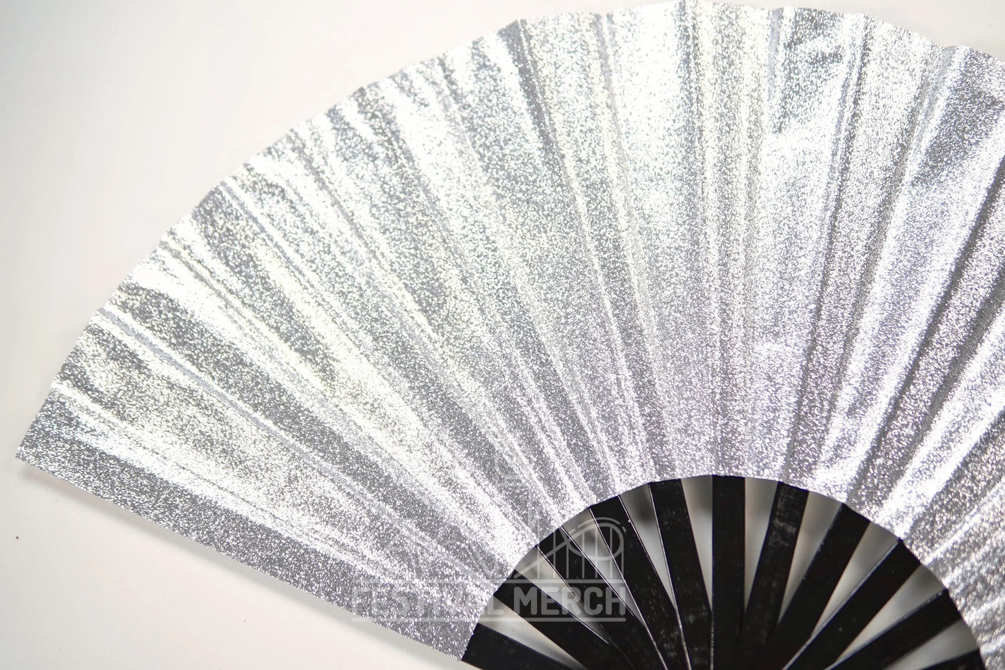 Iridescent Hand Fan XL Bamboo Festival Merch Vinyl Shimmer Clack Fan EDM Rave accessories Pride Festival Holographic Ibiza Holiday