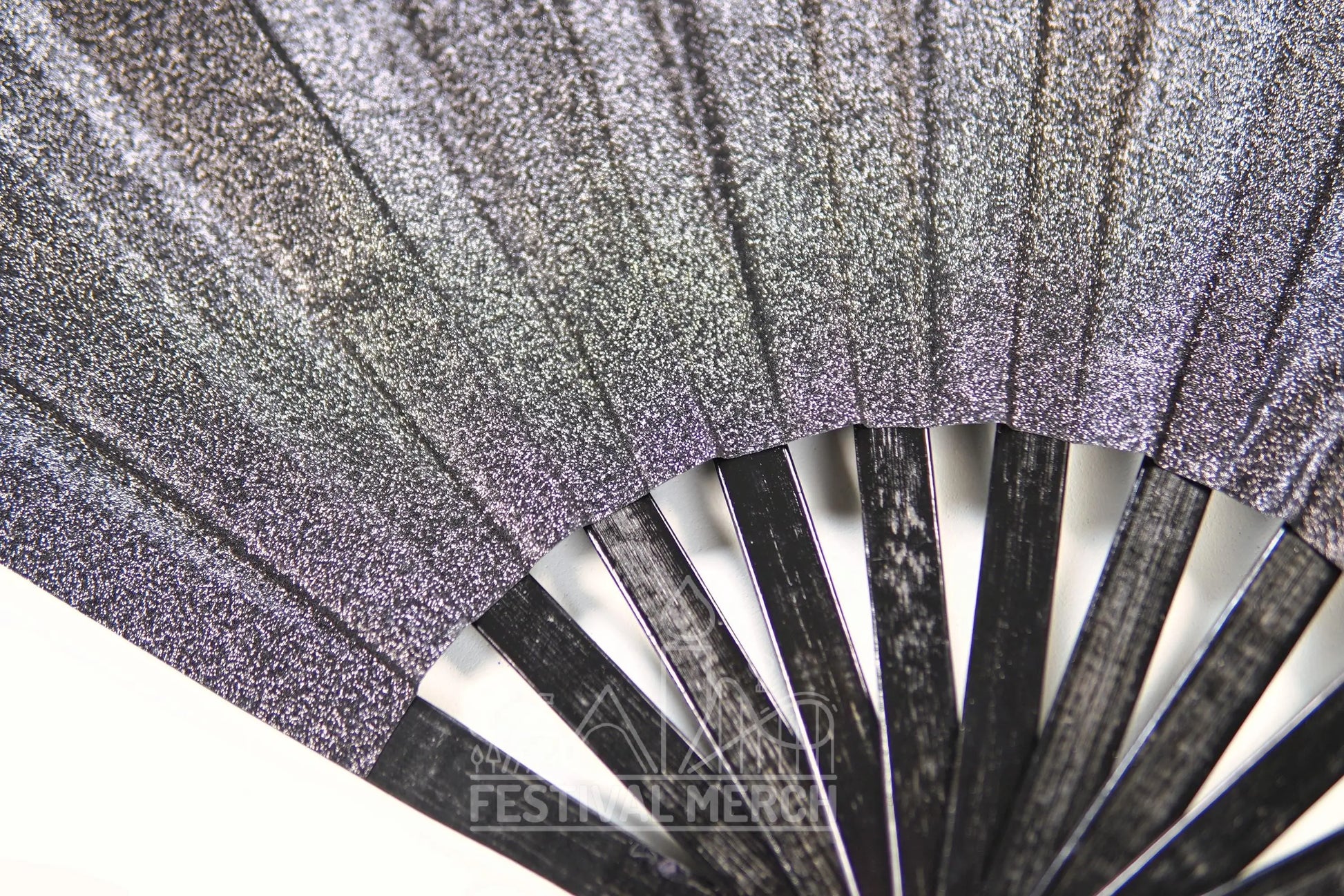 Iridescent Hand Fan XL Bamboo Festival Merch Vinyl Shimmer Clack Fan EDM Rave accessories Pride Festival Holographic Ibiza Holiday