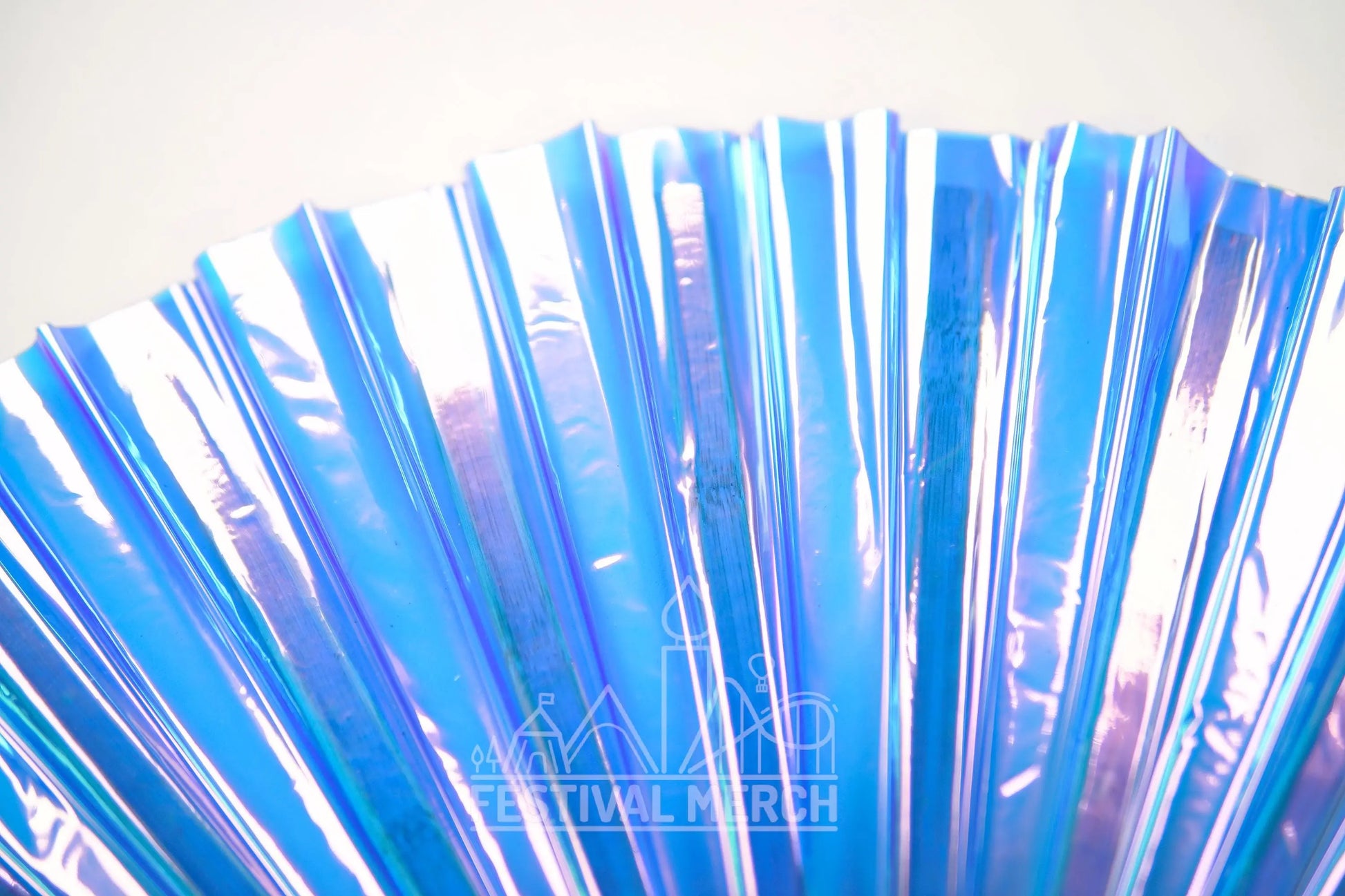 Iridescent Hand Fan XL Bamboo Festival Merch Vinyl Shimmer Clack Fan EDM Rave accessories Pride Festival Holographic Ibiza Holiday