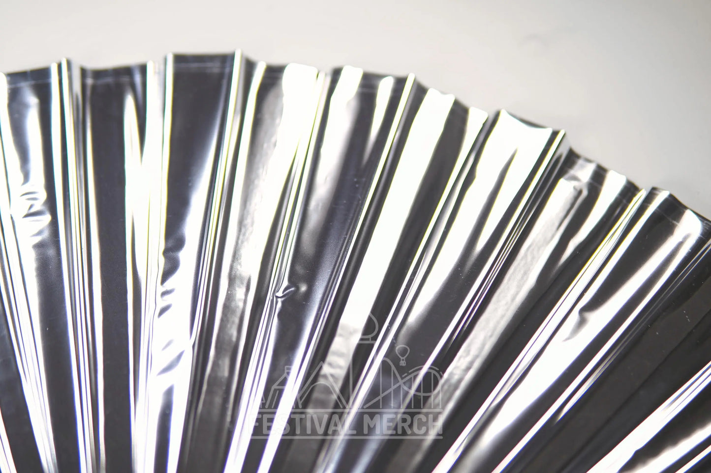 Iridescent Hand Fan XL Bamboo Festival Merch Vinyl Shimmer Clack Fan EDM Rave accessories Pride Festival Holographic Ibiza Holiday