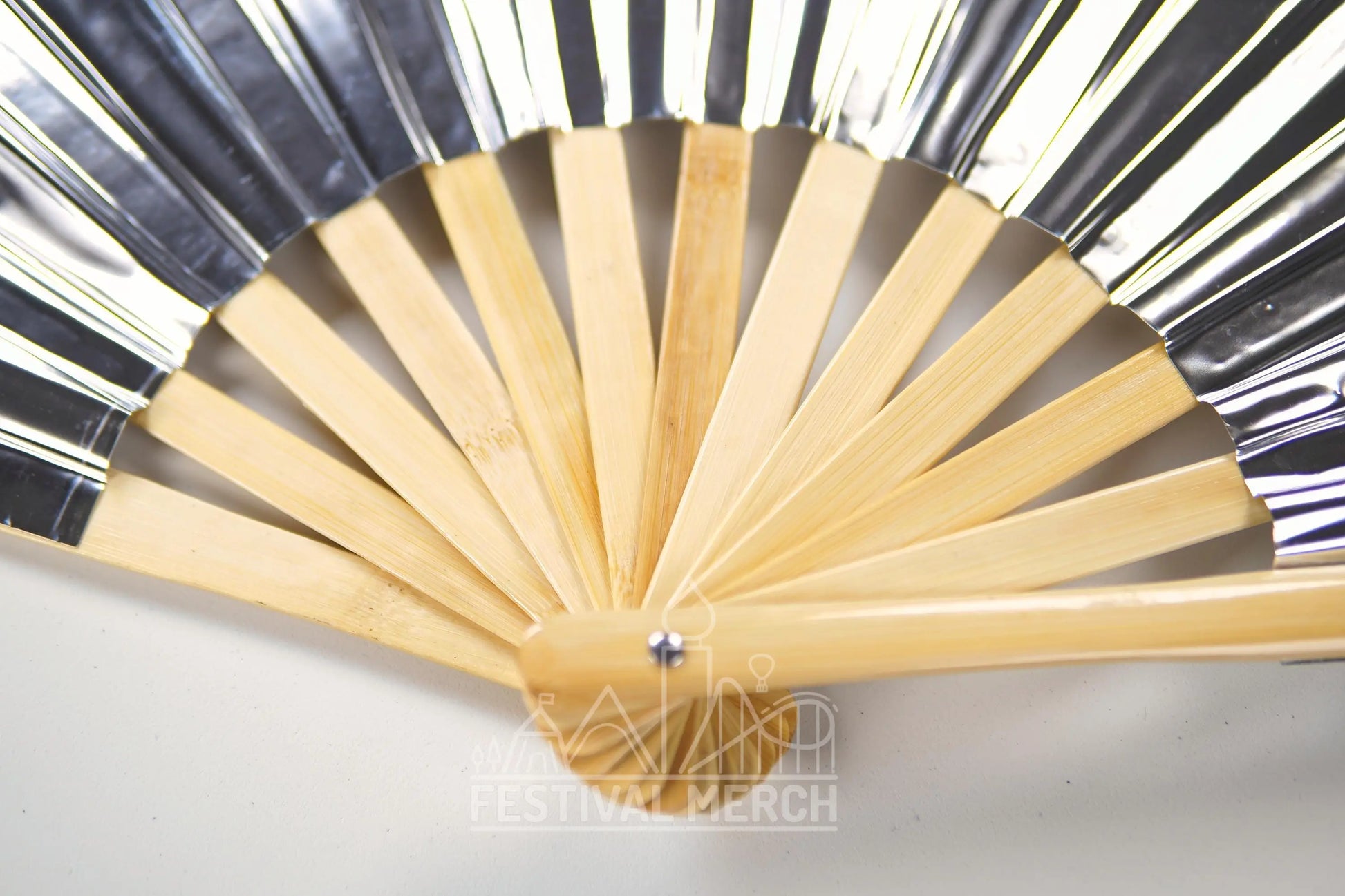 Iridescent Hand Fan XL Bamboo Festival Merch Vinyl Shimmer Clack Fan EDM Rave accessories Pride Festival Holographic Ibiza Holiday