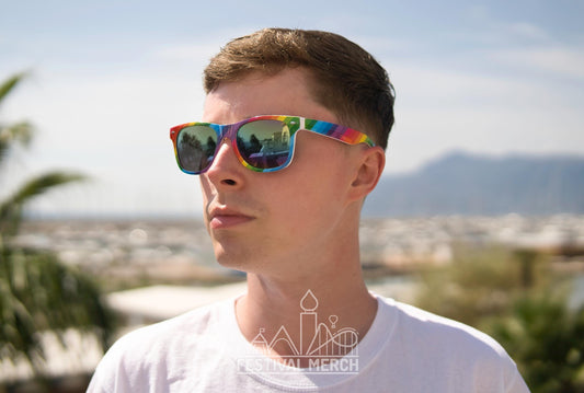 Rainbow Sunglasses | Unisex/ Non Gender | Pride LGBT Rainbow Flag | Holiday / Festival Glasses