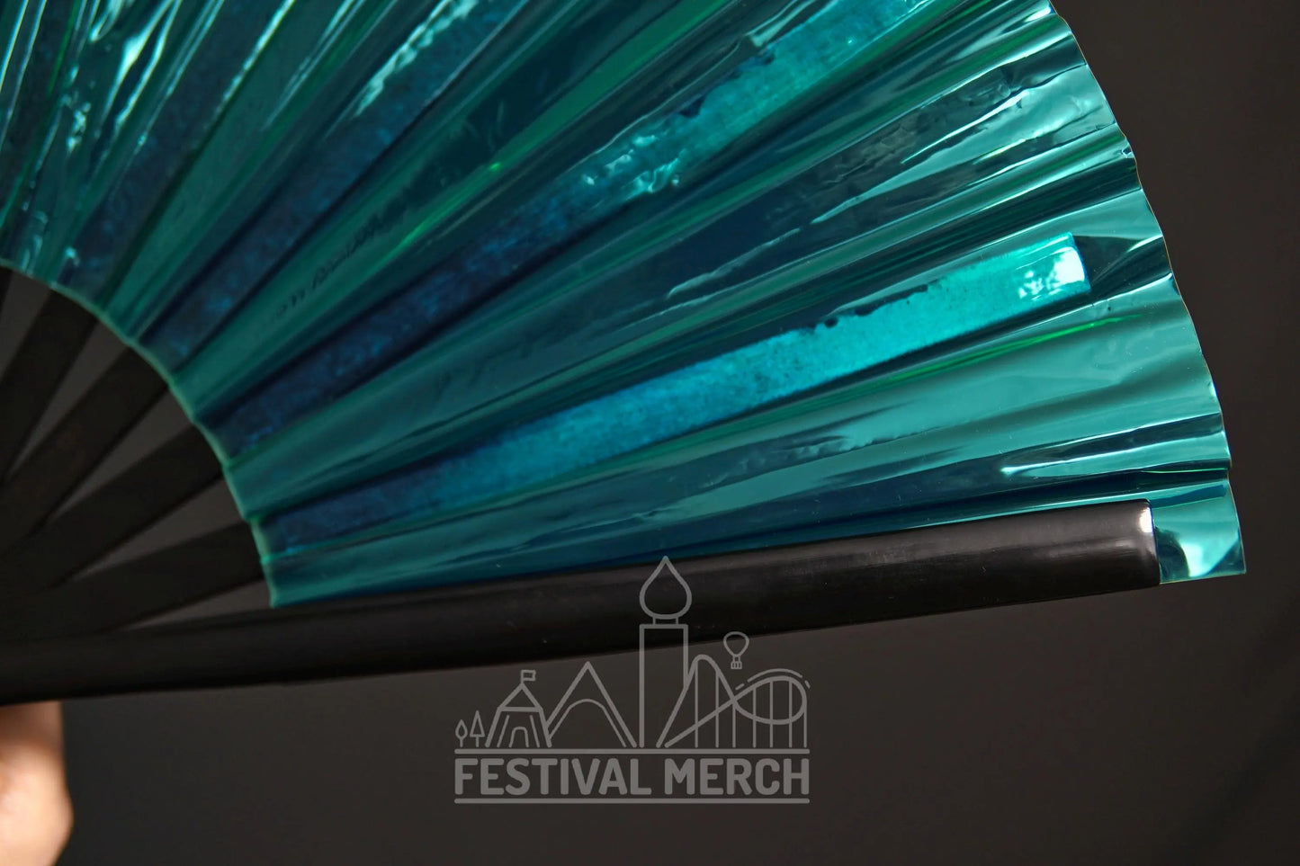 Iridescent Hand Fan XL Bamboo Festival Merch Vinyl Shimmer Clack Fan EDM Rave accessories Pride Festival Holographic Ibiza Holiday