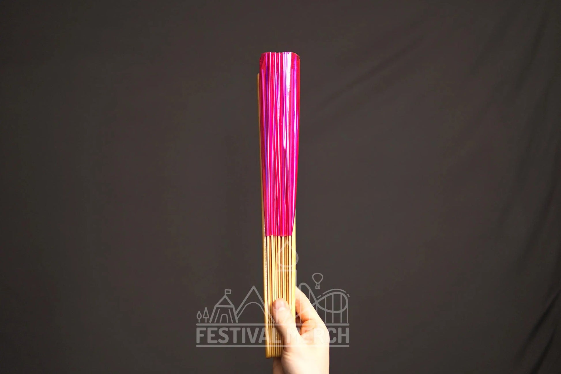 Iridescent Hand Fan XL Bamboo Festival Merch Vinyl Shimmer Clack Fan EDM Rave accessories Pride Festival Holographic Ibiza Holiday