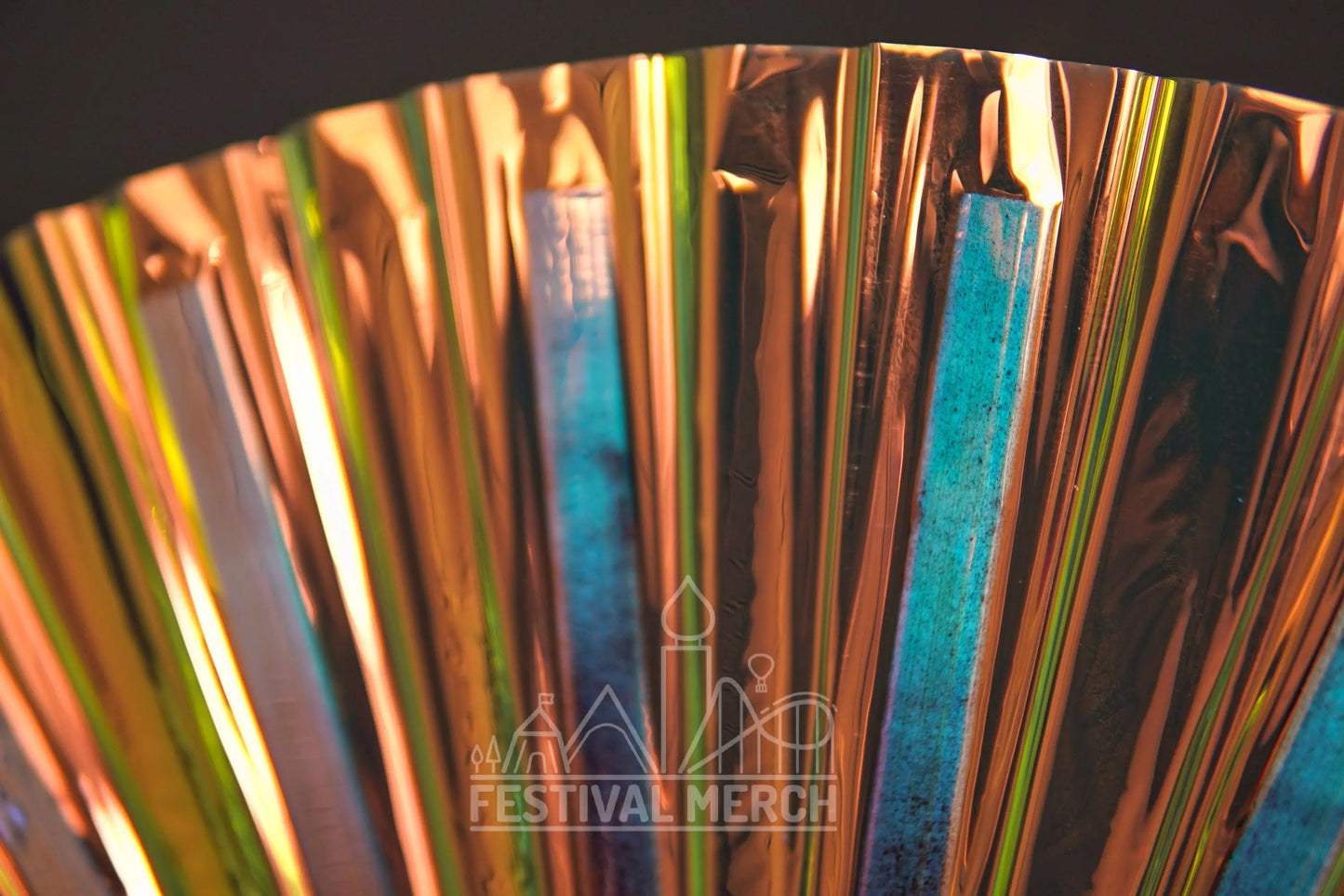Iridescent Hand Fan XL Bamboo Festival Merch Vinyl Shimmer Clack Fan EDM Rave accessories Pride Festival Holographic Ibiza Holiday