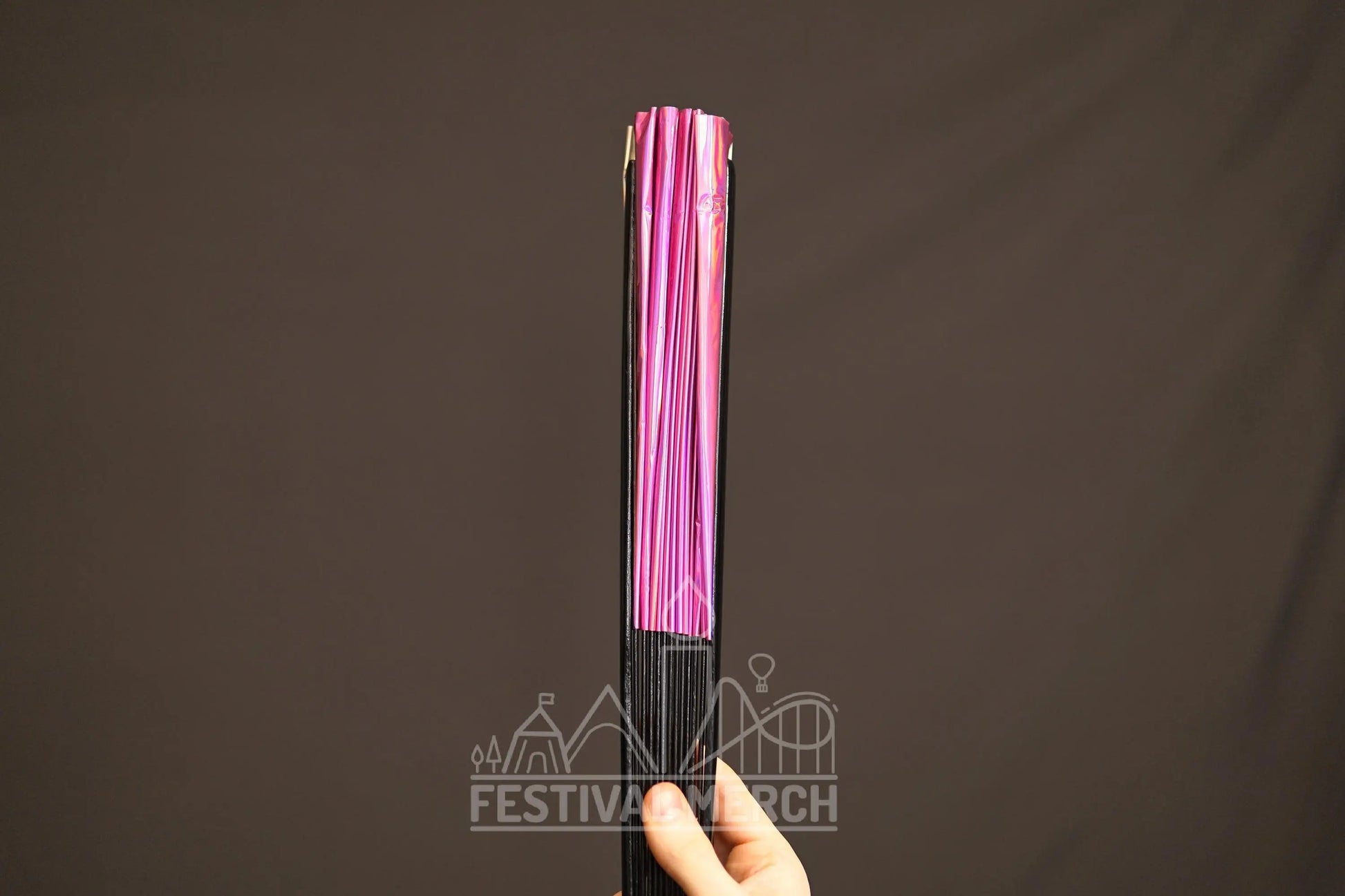 Iridescent Hand Fan XL Bamboo Festival Merch Vinyl Shimmer Clack Fan EDM Rave accessories Pride Festival Holographic Ibiza Holiday