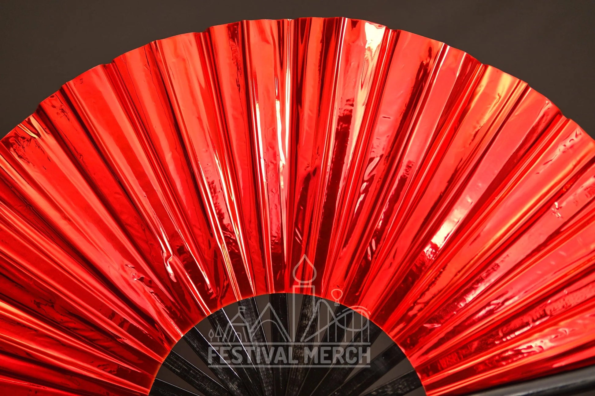 Iridescent Hand Fan XL Bamboo Festival Merch Vinyl Shimmer Clack Fan EDM Rave accessories Pride Festival Holographic Ibiza Holiday
