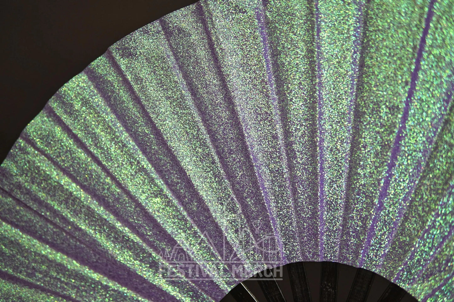 Iridescent Hand Fan XL Bamboo Festival Merch Vinyl Shimmer Clack Fan EDM Rave accessories Pride Festival Holographic Ibiza Holiday