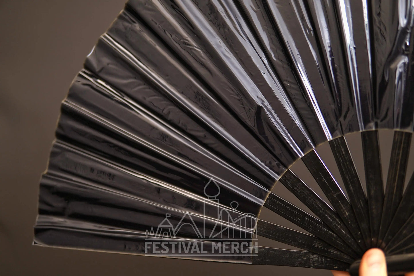 Iridescent Hand Fan XL Bamboo Festival Merch Vinyl Shimmer Clack Fan EDM Rave accessories Pride Festival Holographic Ibiza Holiday