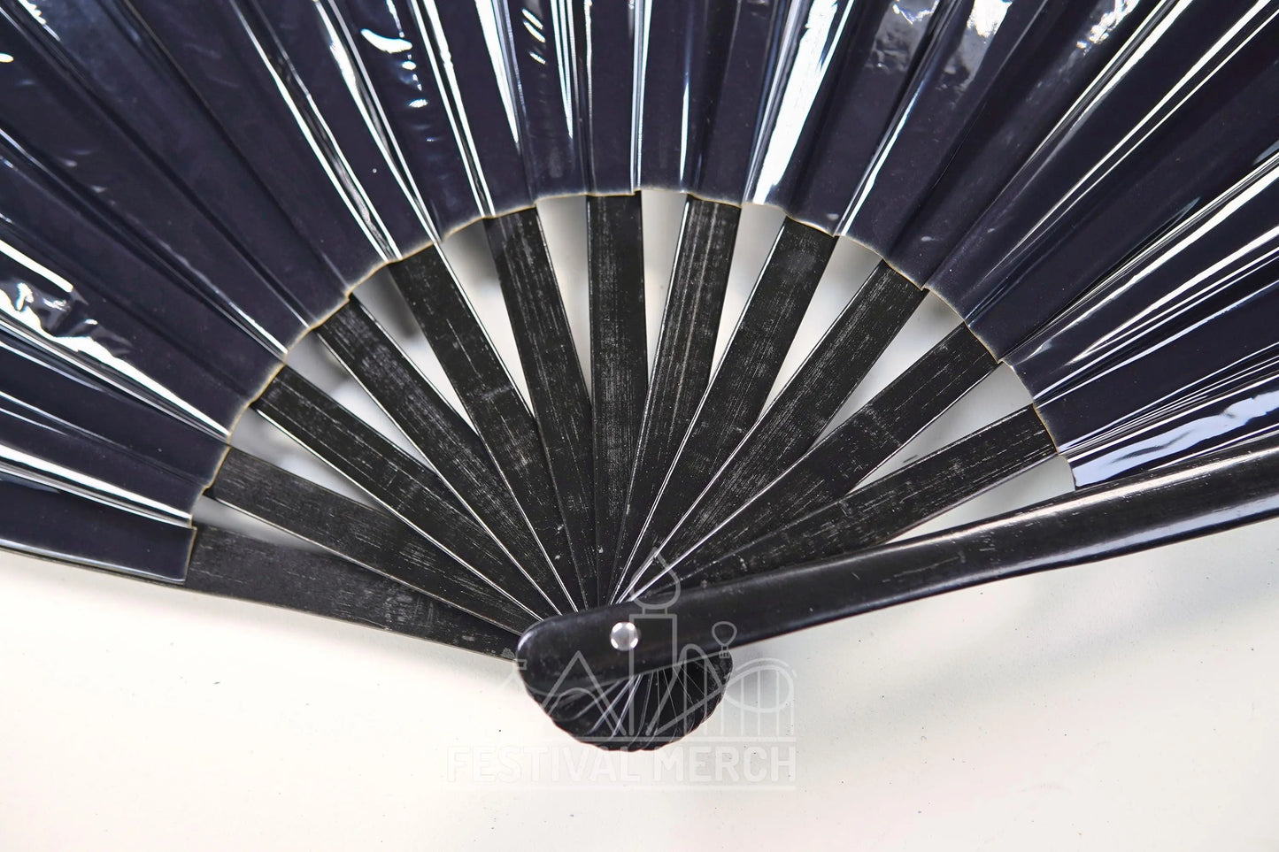 Iridescent Hand Fan XL Bamboo Festival Merch Vinyl Shimmer Clack Fan EDM Rave accessories Pride Festival Holographic Ibiza Holiday