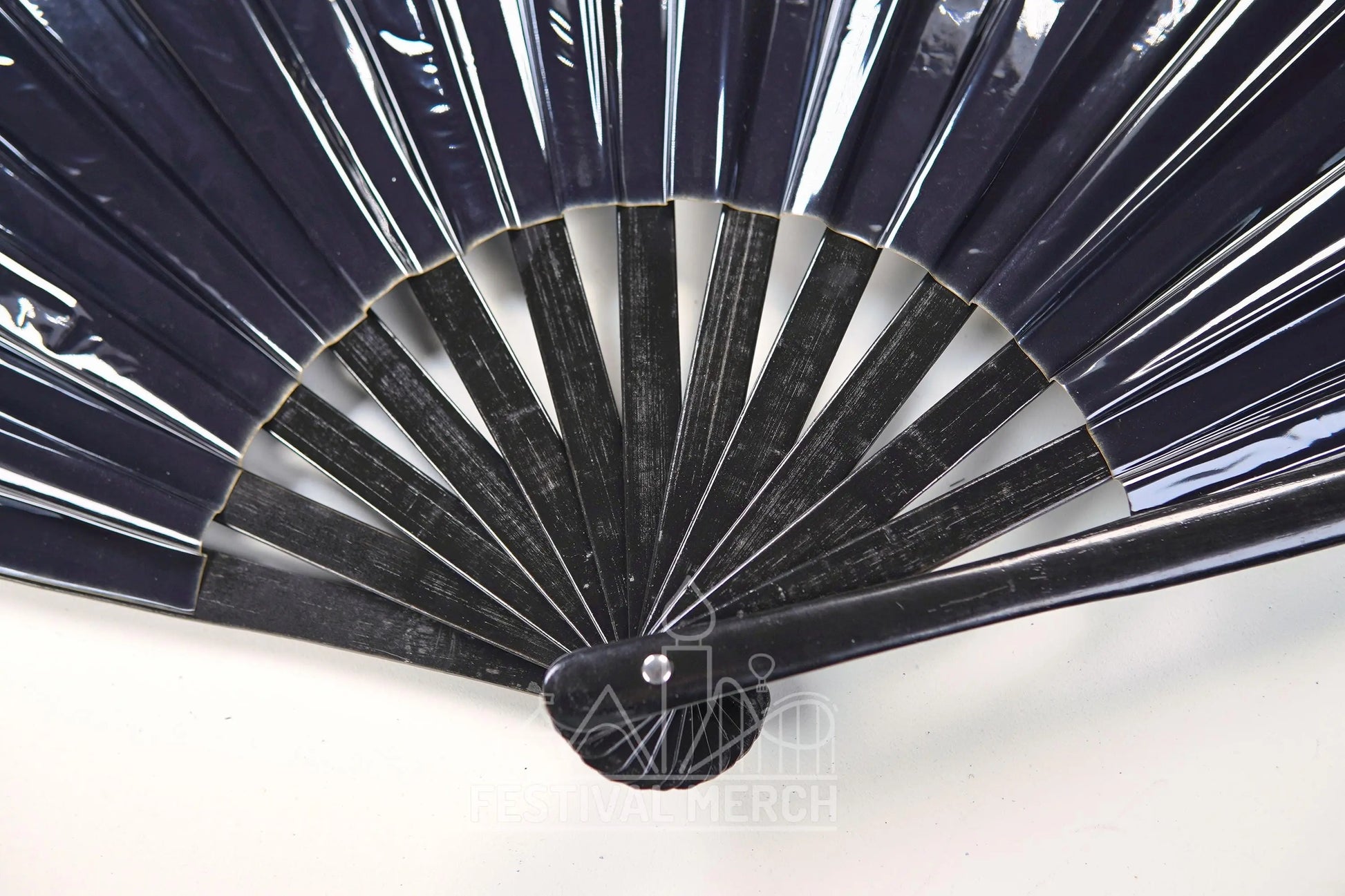 Iridescent Hand Fan XL Bamboo Festival Merch Vinyl Shimmer Clack Fan EDM Rave accessories Pride Festival Holographic Ibiza Holiday