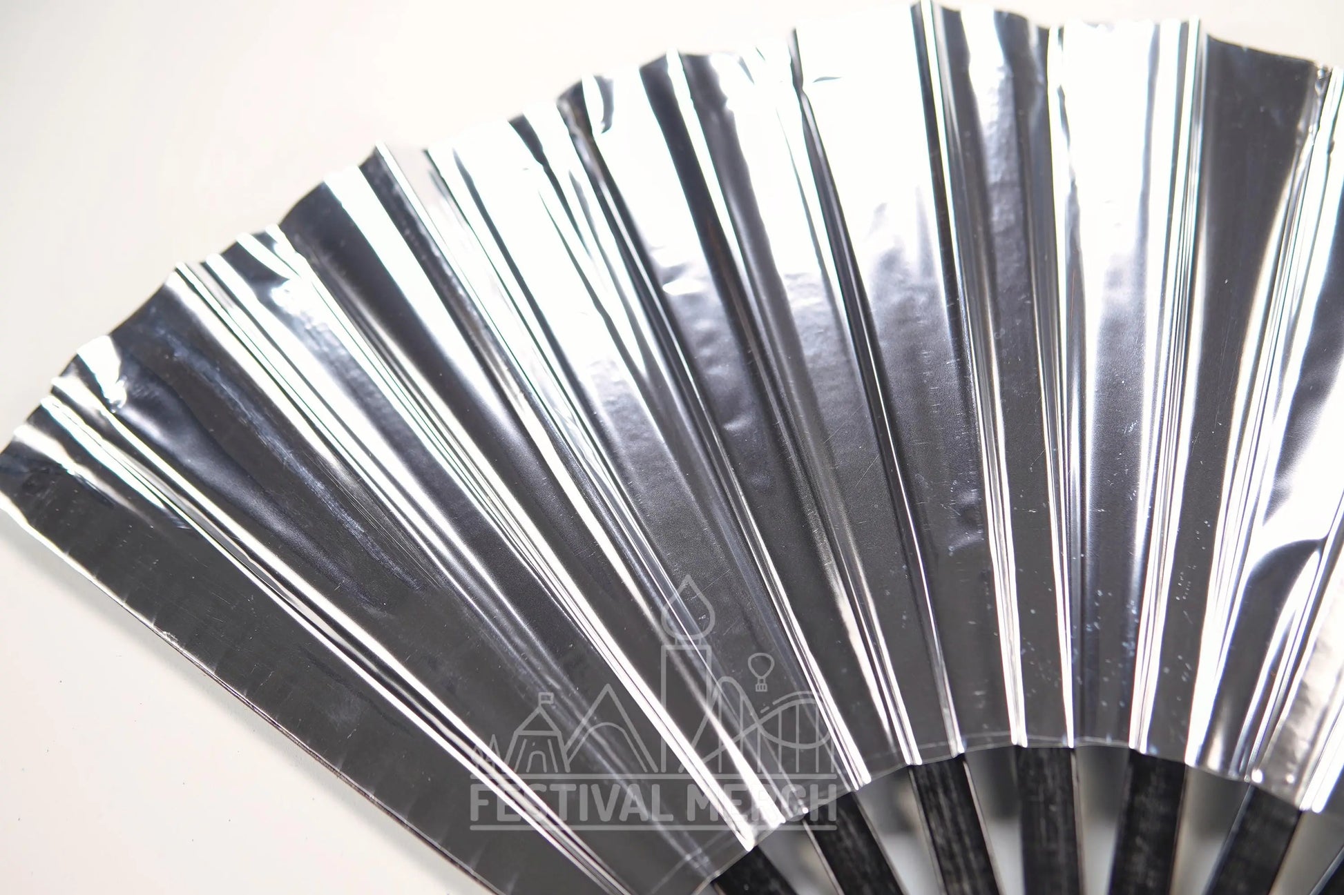 Iridescent Hand Fan XL Bamboo Festival Merch Vinyl Shimmer Clack Fan EDM Rave accessories Pride Festival Holographic Ibiza Holiday