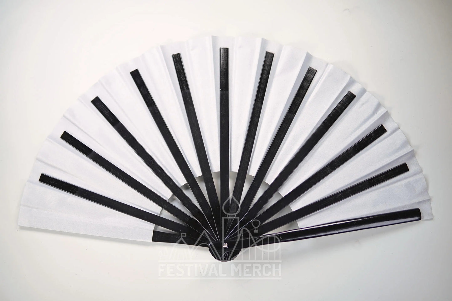 Iridescent Hand Fan XL Bamboo Festival Merch Vinyl Shimmer Clack Fan EDM Rave accessories Pride Festival Holographic Ibiza Holiday