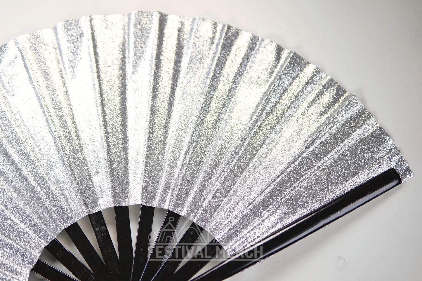 Iridescent Hand Fan XL Bamboo Festival Merch Vinyl Shimmer Clack Fan EDM Rave accessories Pride Festival Holographic Ibiza Holiday