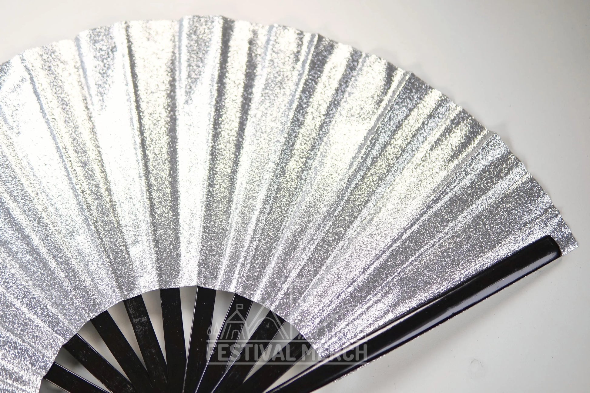 Iridescent Hand Fan XL Bamboo Festival Merch Vinyl Shimmer Clack Fan EDM Rave accessories Pride Festival Holographic Ibiza Holiday