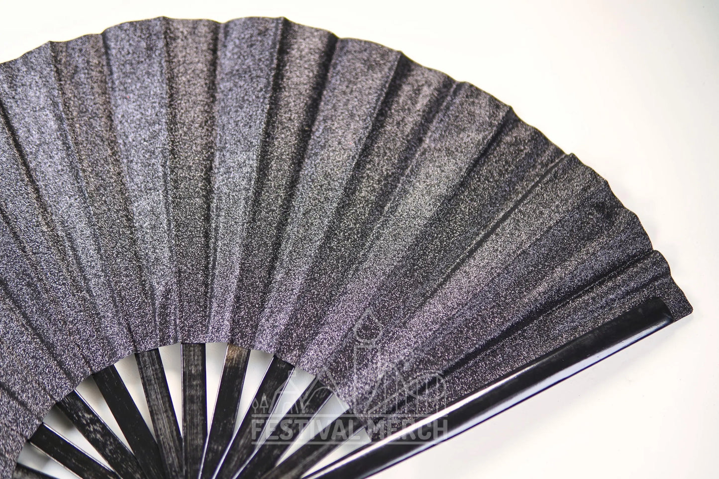 Iridescent Hand Fan XL Bamboo Festival Merch Vinyl Shimmer Clack Fan EDM Rave accessories Pride Festival Holographic Ibiza Holiday