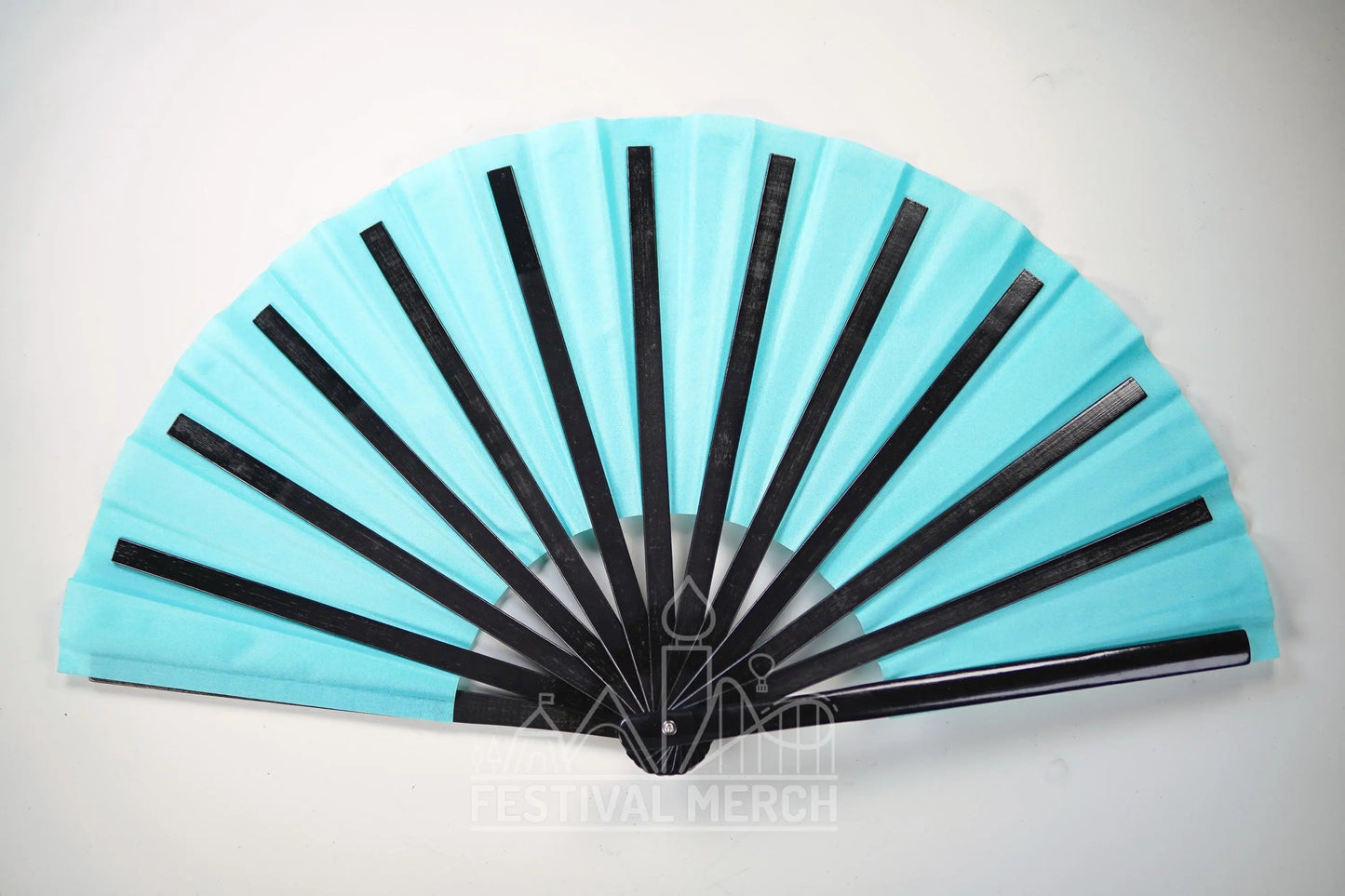 Iridescent Hand Fan XL Bamboo Festival Merch Vinyl Shimmer Clack Fan EDM Rave accessories Pride Festival Holographic Ibiza Holiday