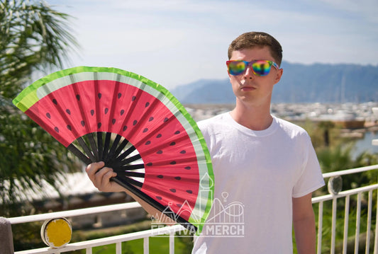 Melon Clack Fan - Watermelon Fan - LARGE Fan! - Summer hand fan - Keep cool on holiday thailand Bahamas florida Spain Mexico caribbean Rome