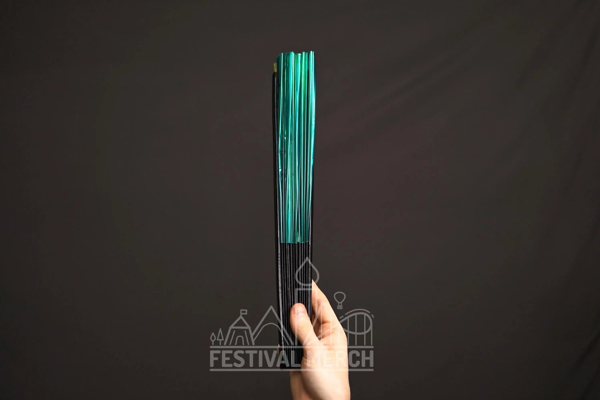 Iridescent Hand Fan XL Bamboo Festival Merch Vinyl Shimmer Clack Fan EDM Rave accessories Pride Festival Holographic Ibiza Holiday