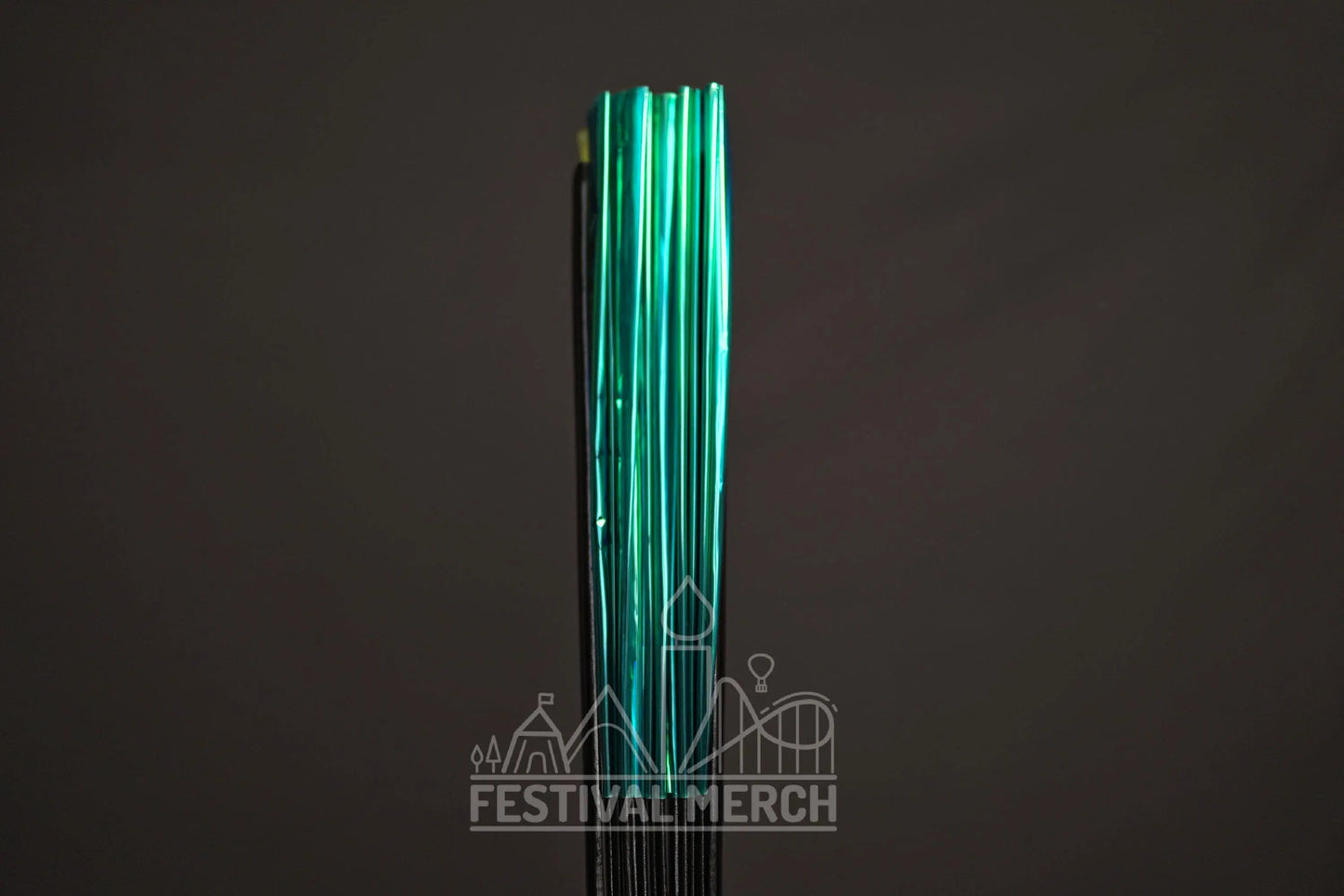 Iridescent Hand Fan XL Bamboo Festival Merch Vinyl Shimmer Clack Fan EDM Rave accessories Pride Festival Holographic Ibiza Holiday