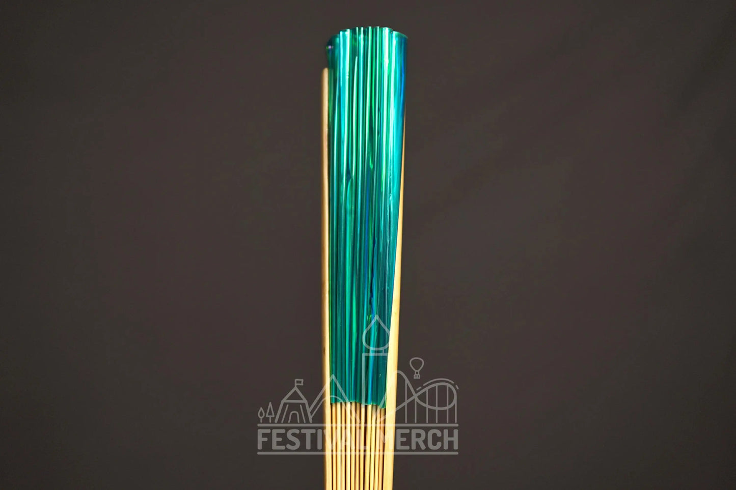 Iridescent Hand Fan XL Bamboo Festival Merch Vinyl Shimmer Clack Fan EDM Rave accessories Pride Festival Holographic Ibiza Holiday