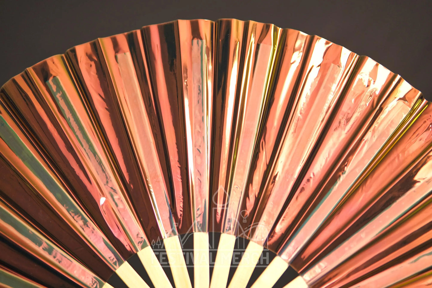 Iridescent Hand Fan XL Bamboo Festival Merch Vinyl Shimmer Clack Fan EDM Rave accessories Pride Festival Holographic Ibiza Holiday