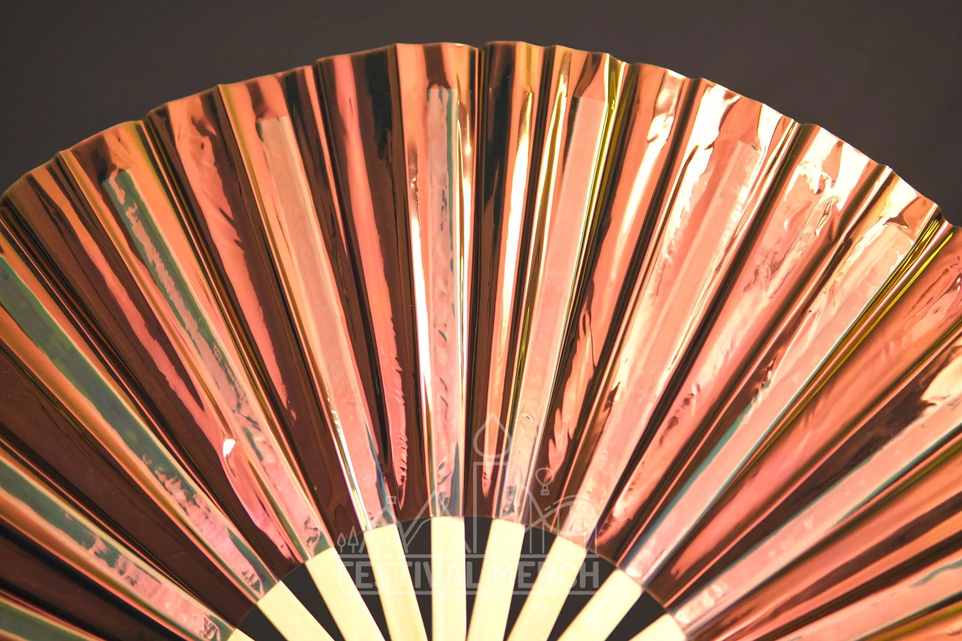 Iridescent Hand Fan XL Bamboo Festival Merch Vinyl Shimmer Clack Fan EDM Rave accessories Pride Festival Holographic Ibiza Holiday
