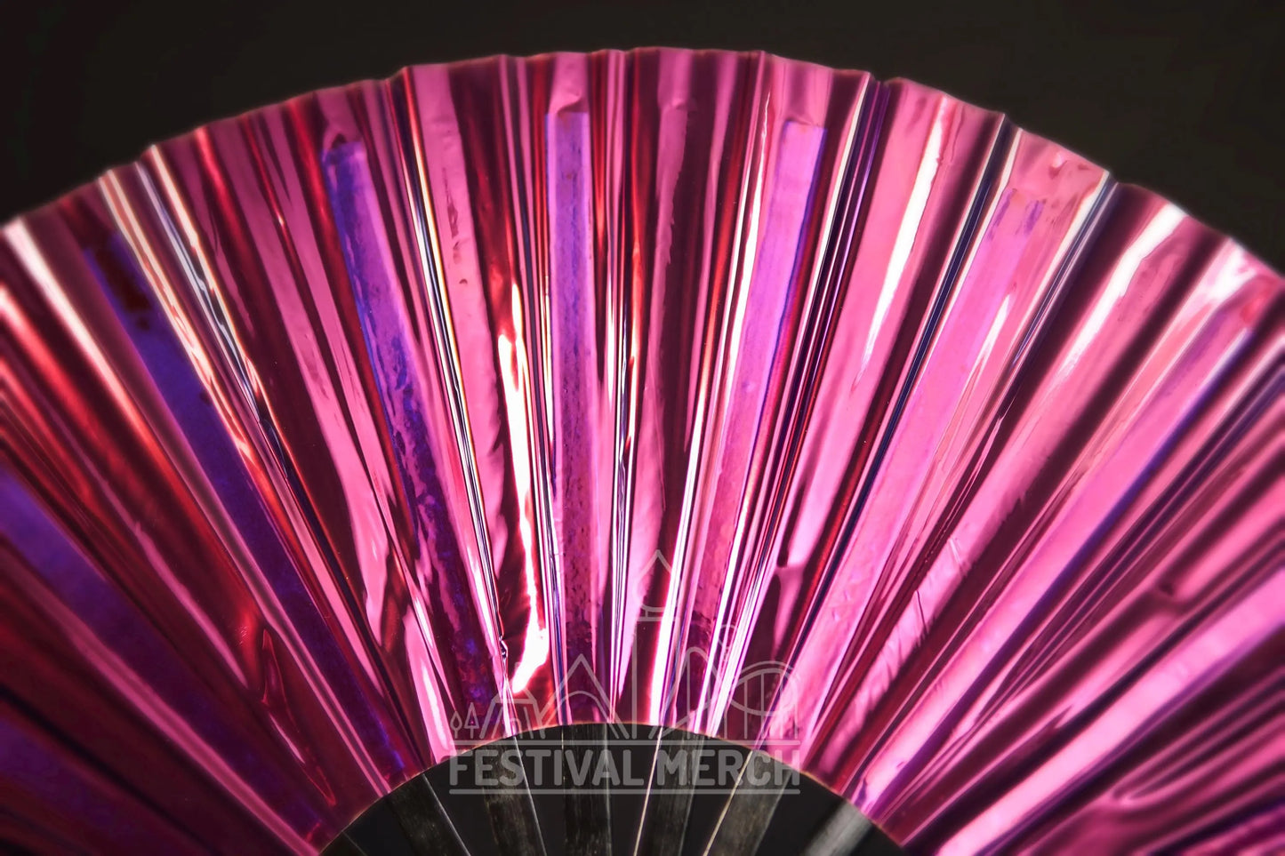 Iridescent Hand Fan XL Bamboo Festival Merch Vinyl Shimmer Clack Fan EDM Rave accessories Pride Festival Holographic Ibiza Holiday
