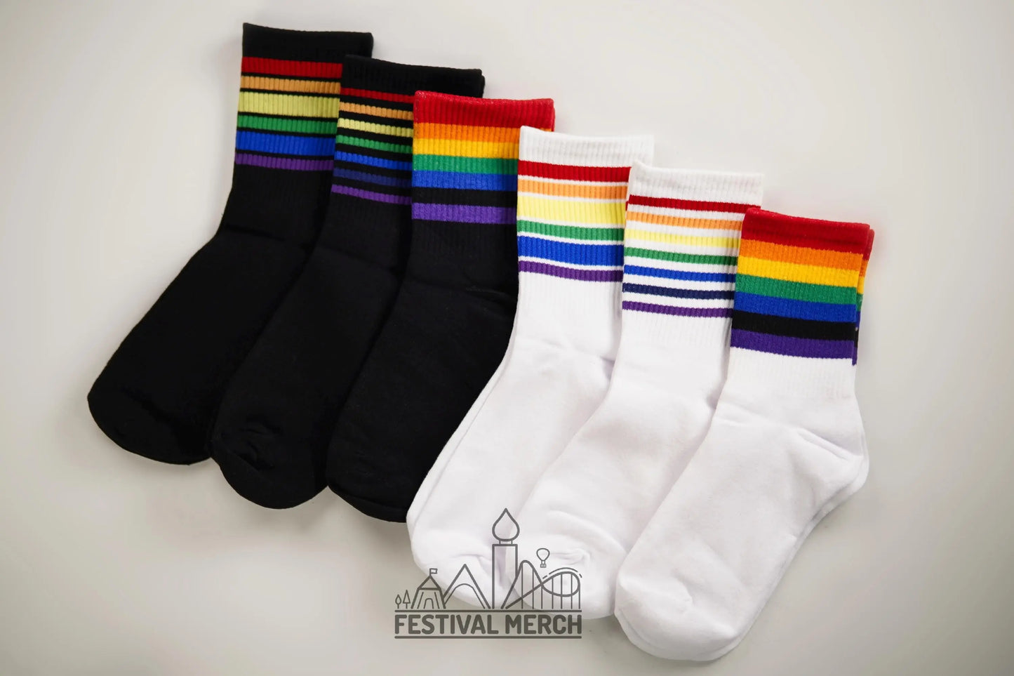 Rainbow Pride Socks - 6 different colours - LGBTQ+ Socks - Unisex 1 Pair - Rainbow Flag Socks for Men and Women