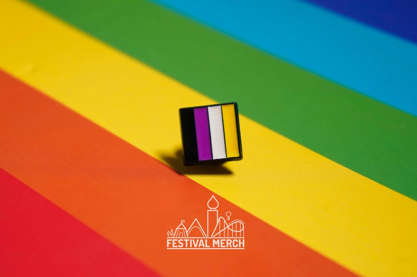 Non Binary Flag Pin | Enamel - LGBT Badge Stud Lesbian Gay Bisexual Transgender Queer - Rainbow Button - Pride gift Pride outfit