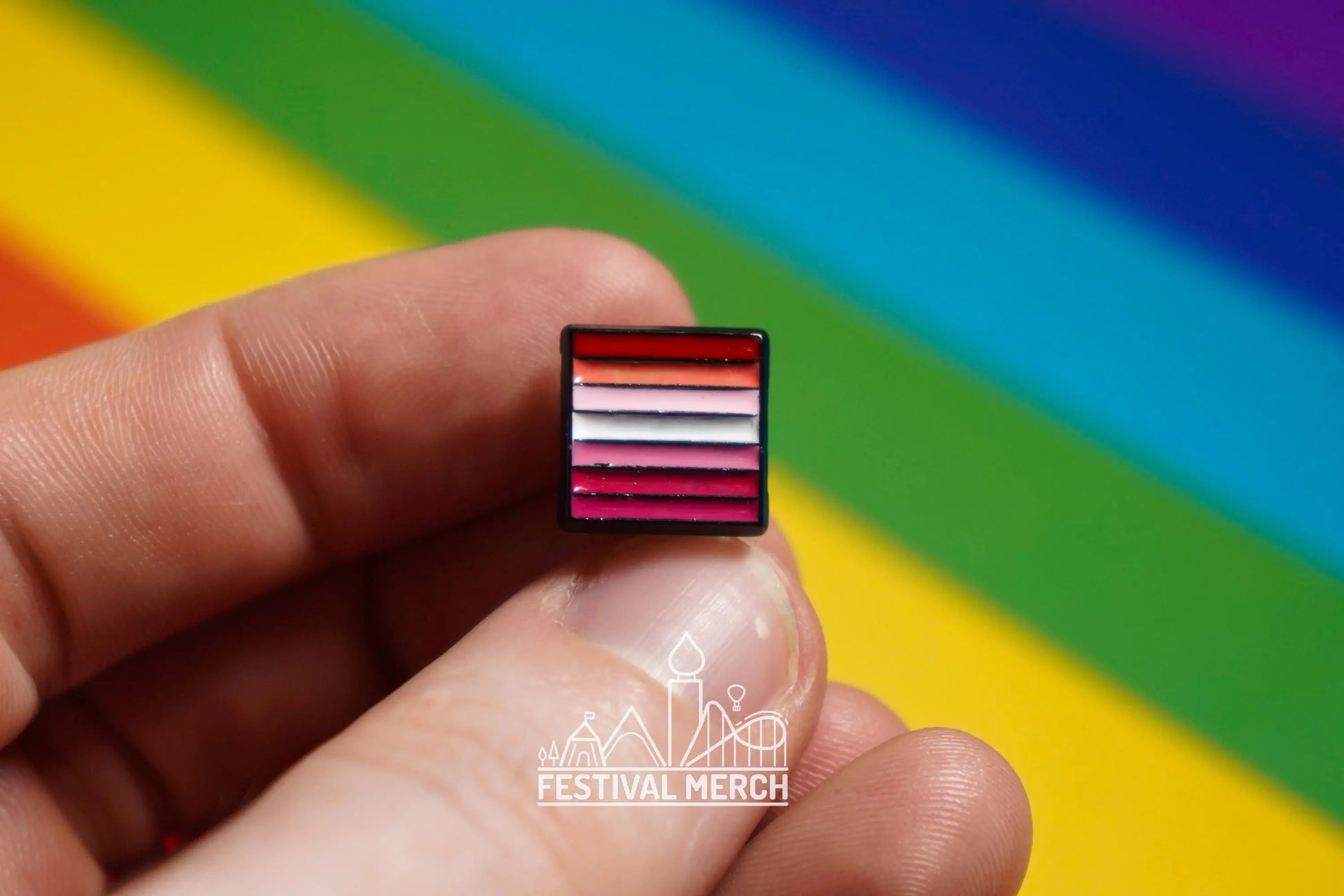 Lesbian Flag Pin | Enamel - LGBT Pride Badge Stud Lesbian Gay Bisexual Transgender Queer Rainbow - Metal Button - Pride gift Pride outfit