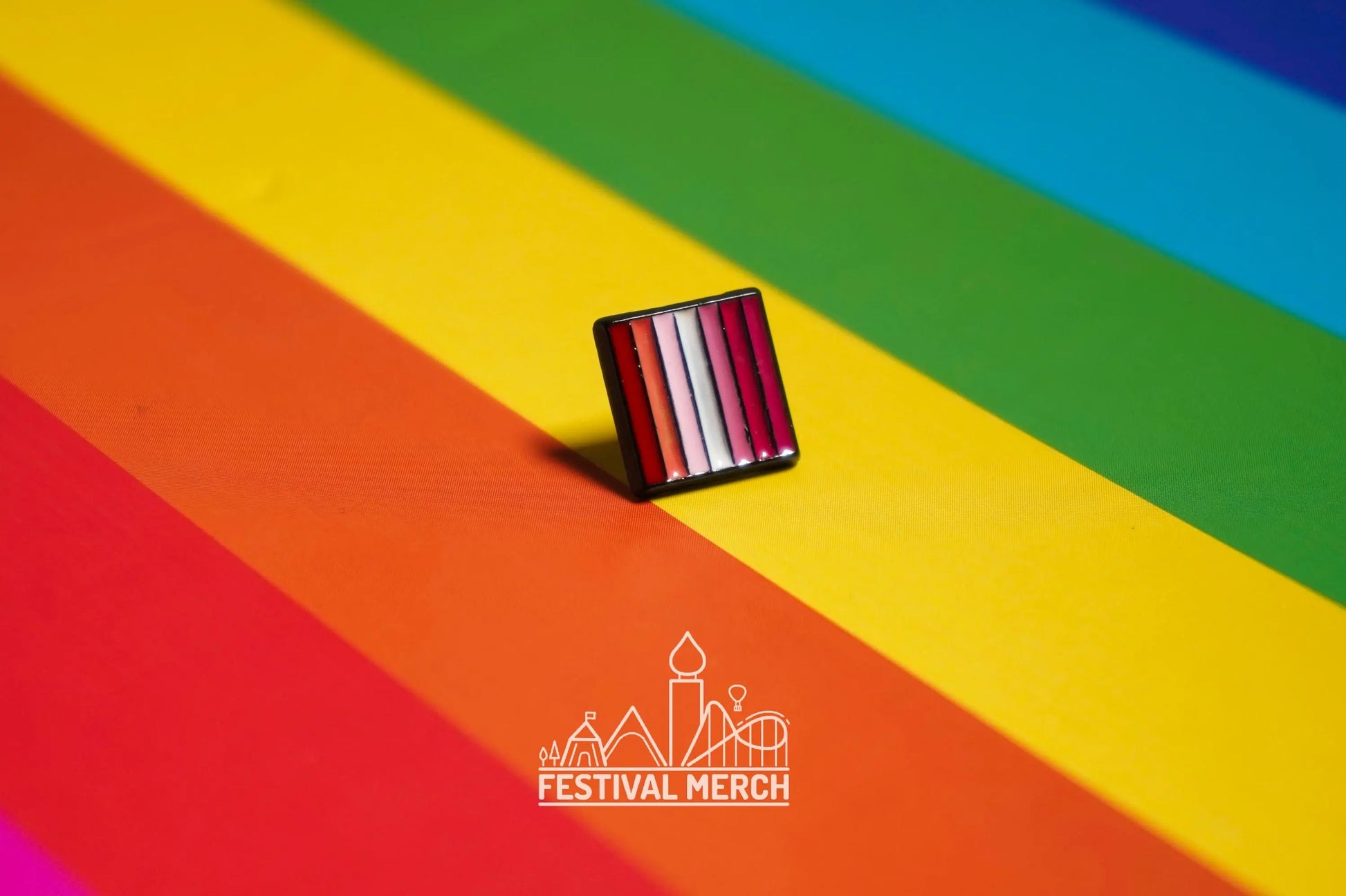 Lesbian Flag Pin | Enamel - LGBT Pride Badge Stud Lesbian Gay Bisexual Transgender Queer Rainbow - Metal Button - Pride gift Pride outfit