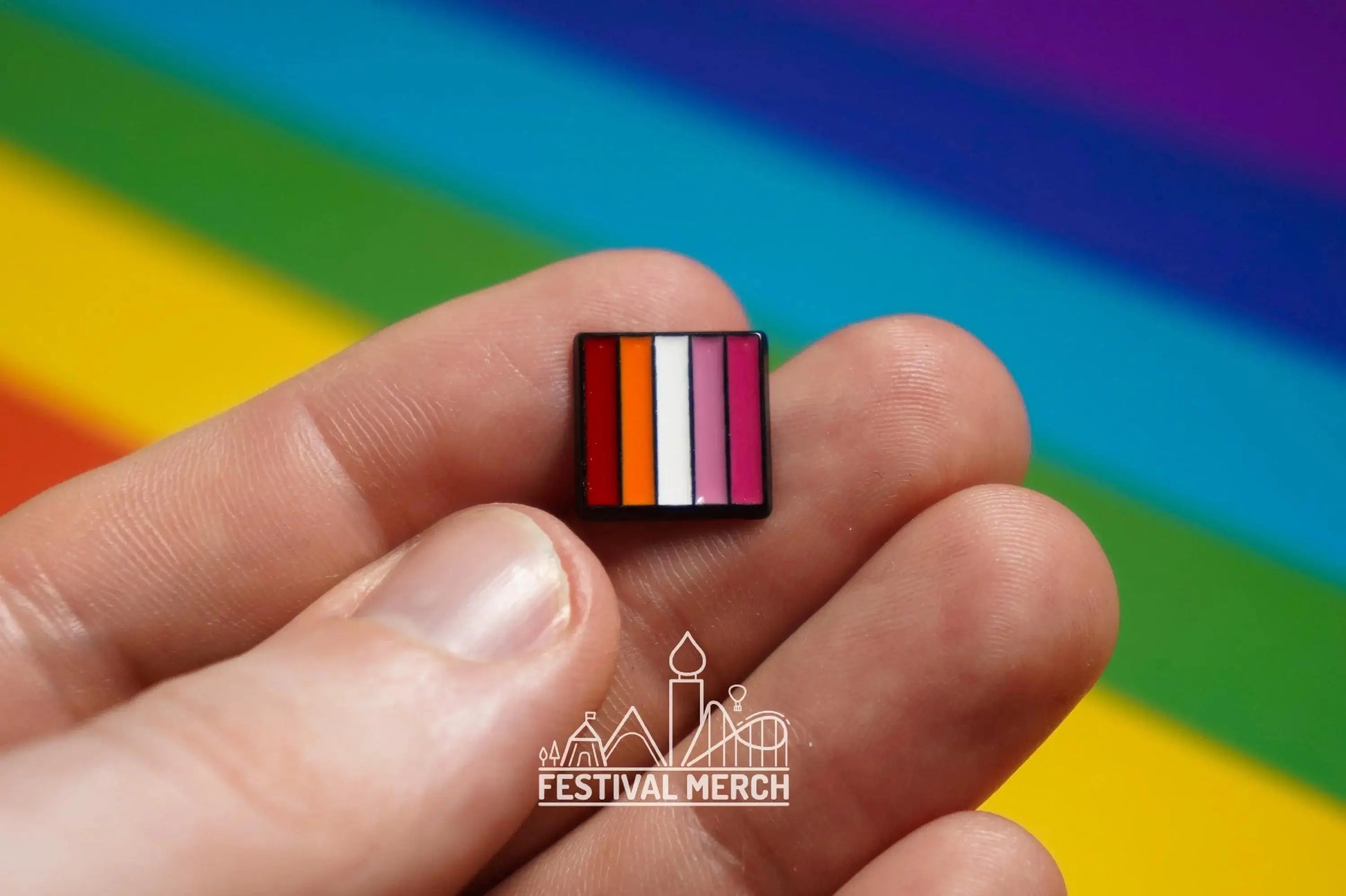 Lesbian Flag Pin | Enamel - LGBT Pride Badge Stud Lesbian Gay Bisexual Transgender Queer Rainbow - Metal Button - Pride gift Pride outfit