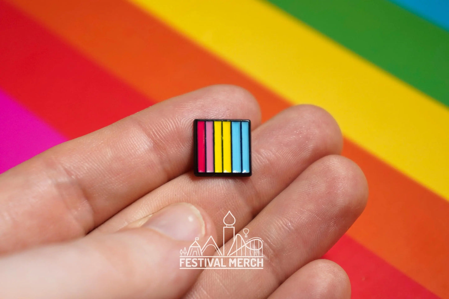 Rainbow Flag Pin | Enamel - LGBT Pride Badge Stud 6 Colour Pansexual Pan Flag - Metal Button - Pride gift Pride outfit