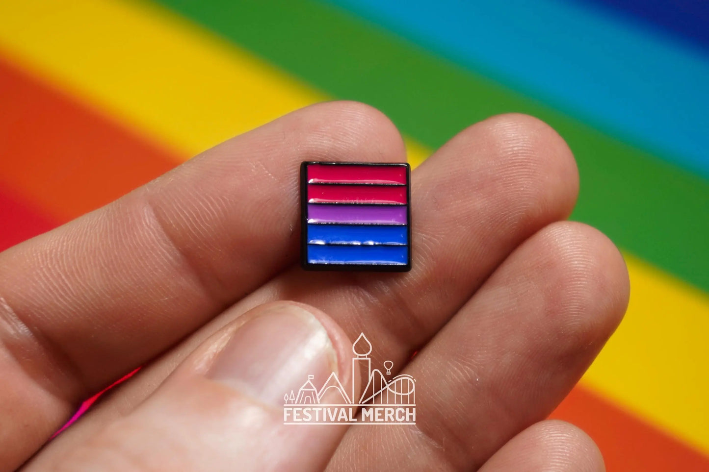 Bi Flag Pin | Enamel - LGBT Pride Badge Stud Bi-sexual Rainbow - Metal Button - Pride gift Pride outfit