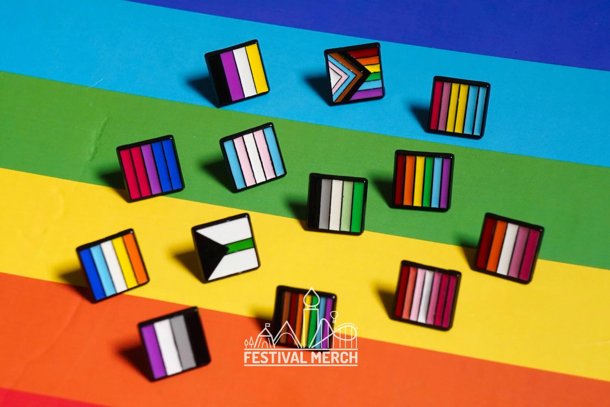 Lesbian Flag Pin | Enamel - LGBT Pride Badge Stud Lesbian Gay Bisexual Transgender Queer Rainbow - Metal Button - Pride gift Pride outfit
