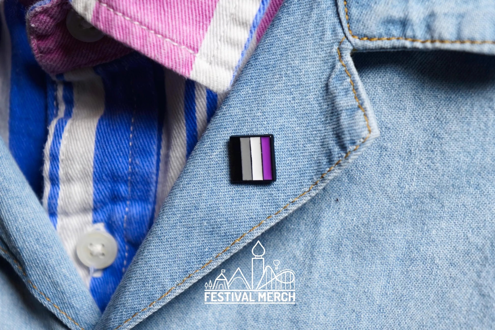 Rainbow Flag Pin | Enamel - LGBT Pride Badge Stud a-sexual Flag Ace Flag Asexual Pride - Metal Button - Pride gift Pride outfit