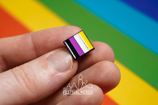 Non Binary Flag Pin | Enamel - LGBT Badge Stud Lesbian Gay Bisexual Transgender Queer - Rainbow Button - Pride gift Pride outfit