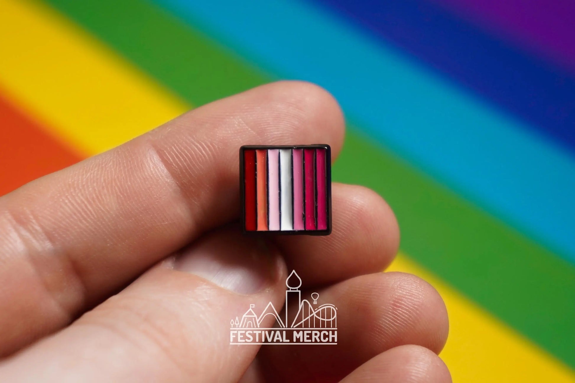 Lesbian Flag Pin | Enamel - LGBT Pride Badge Stud Lesbian Gay Bisexual Transgender Queer Rainbow - Metal Button - Pride gift Pride outfit