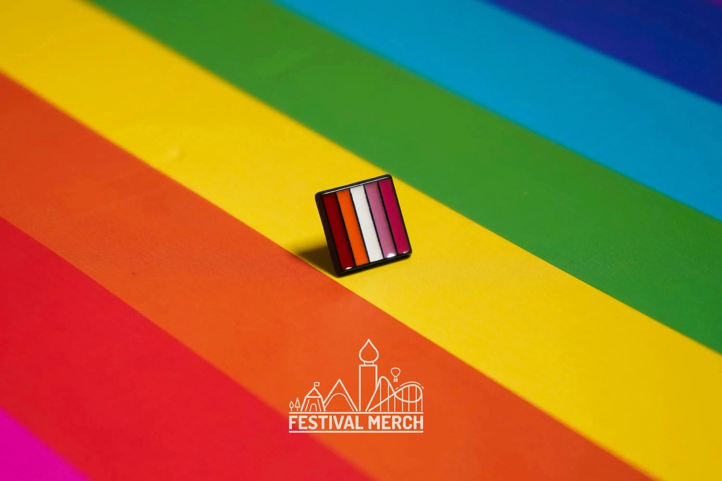 Lesbian Flag Pin | Enamel - LGBT Pride Badge Stud Lesbian Gay Bisexual Transgender Queer Rainbow - Metal Button - Pride gift Pride outfit