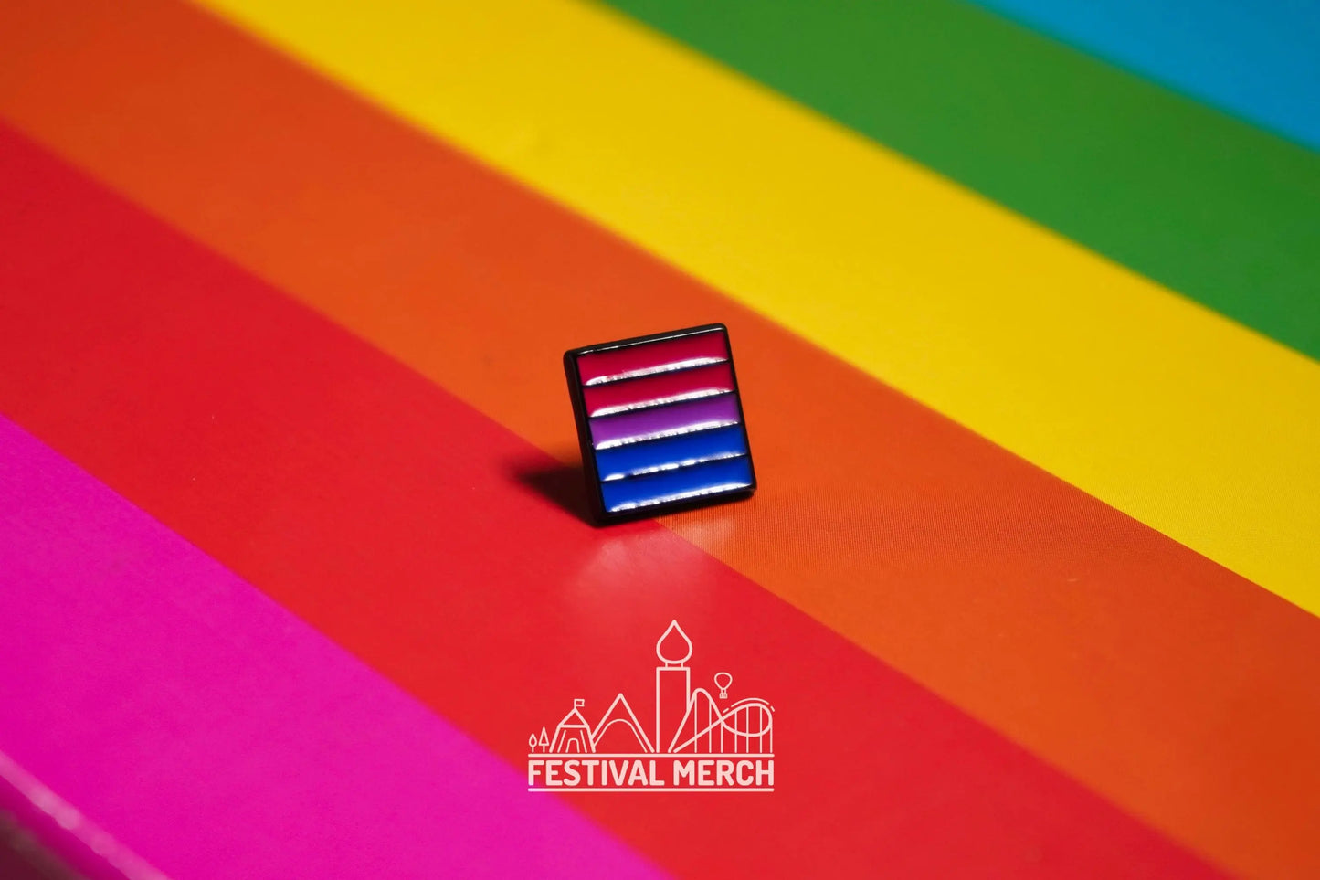 Bi Flag Pin | Enamel - LGBT Pride Badge Stud Bi-sexual Rainbow - Metal Button - Pride gift Pride outfit