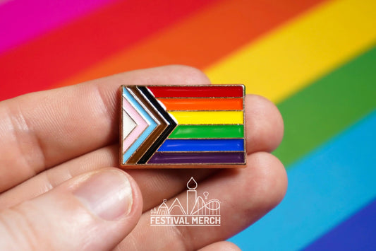 Rainbow Flag Pin | Enamel - Progress LGBT Pride Badge Stud Transgender Inclusive Phily - Metal Button - Pride gift Pride outfit