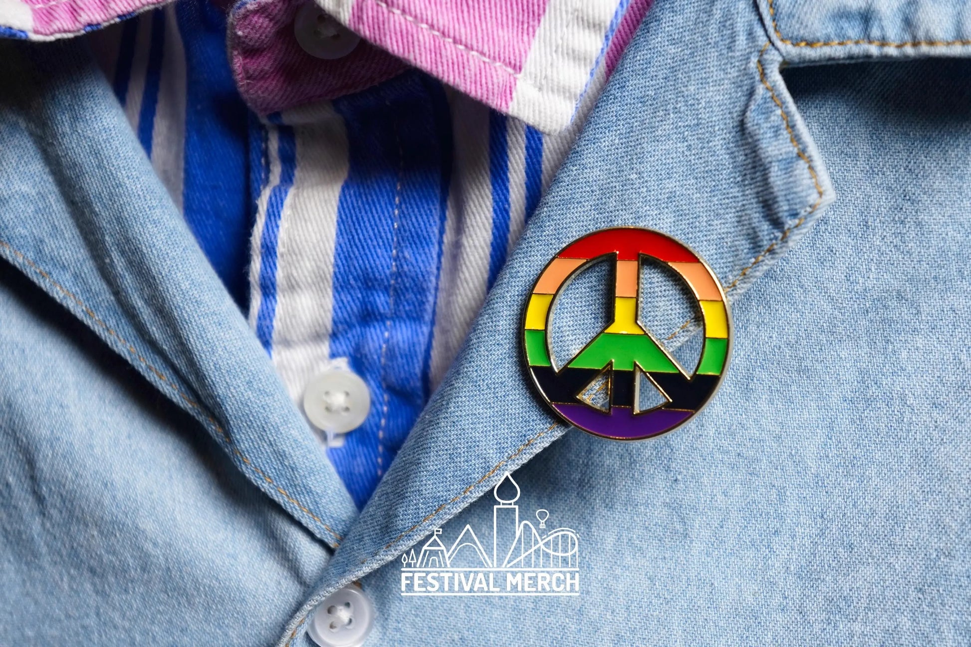 Rainbow Flag Pin | Hard Enamel - LGBT Pride Badge Stud Lesbian Gay Bisexual Transgender Queer - Metal Button - Pride gift Pride outfit