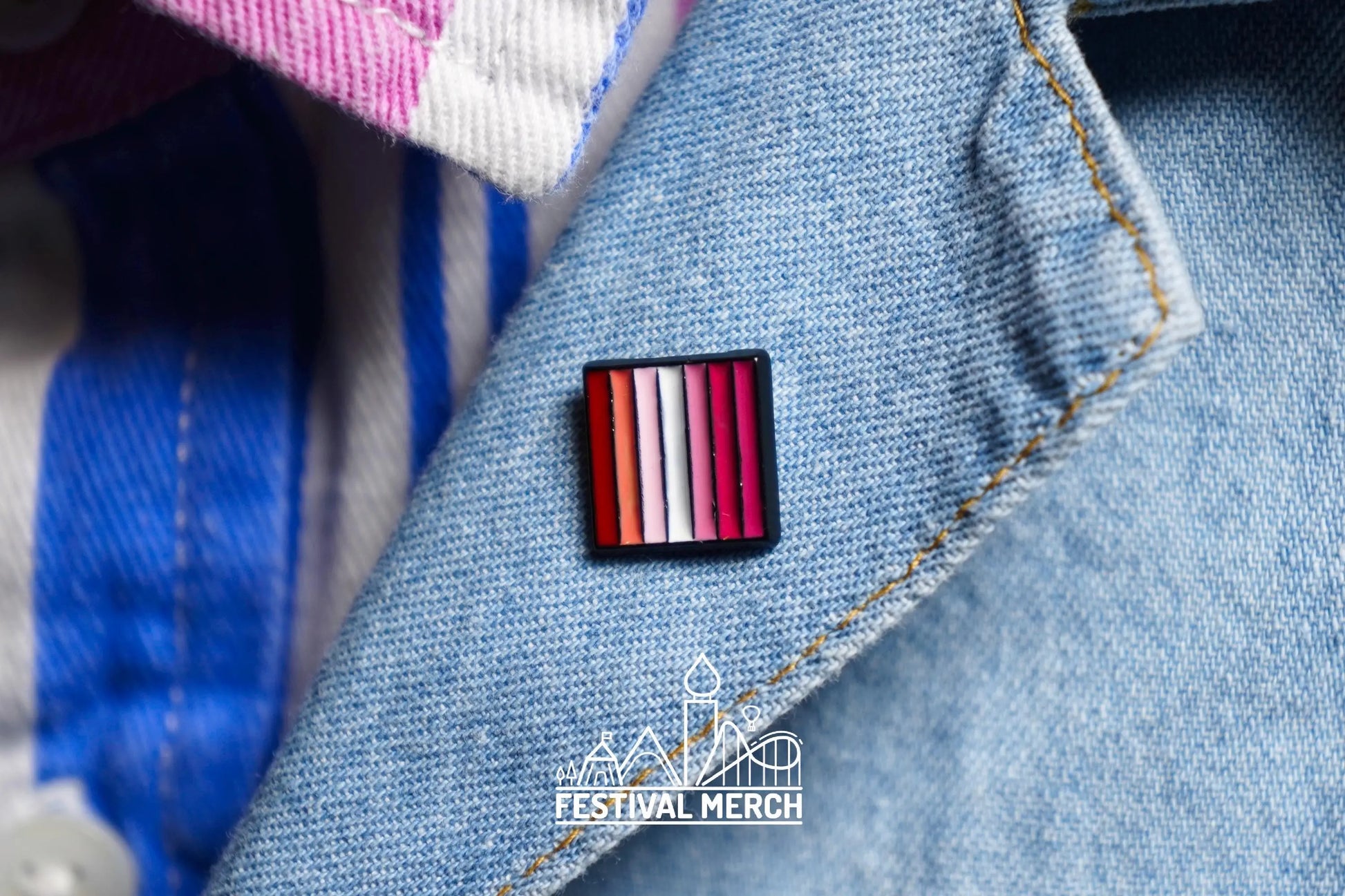 Lesbian Flag Pin | Enamel - LGBT Pride Badge Stud Lesbian Gay Bisexual Transgender Queer Rainbow - Metal Button - Pride gift Pride outfit