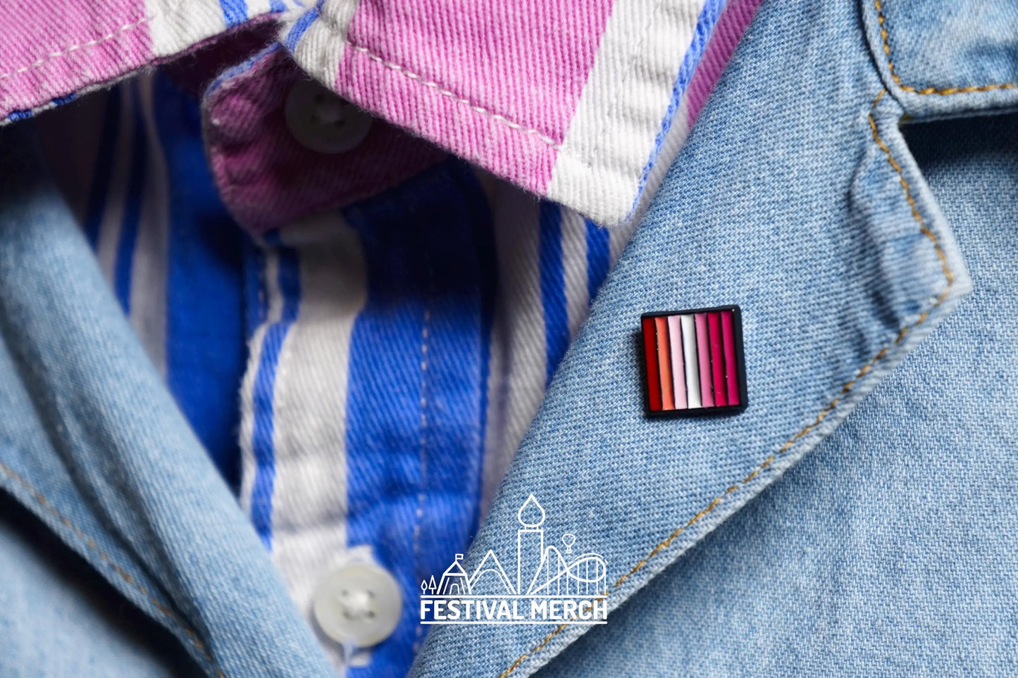 Lesbian Flag Pin | Enamel - LGBT Pride Badge Stud Lesbian Gay Bisexual Transgender Queer Rainbow - Metal Button - Pride gift Pride outfit