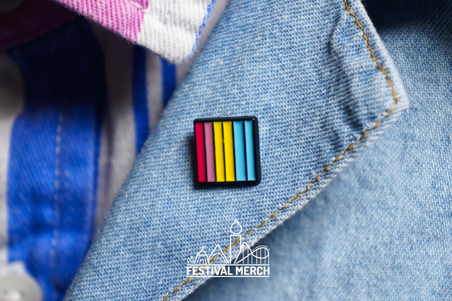 Rainbow Flag Pin | Enamel - LGBT Pride Badge Stud 6 Colour Pansexual Pan Flag - Metal Button - Pride gift Pride outfit