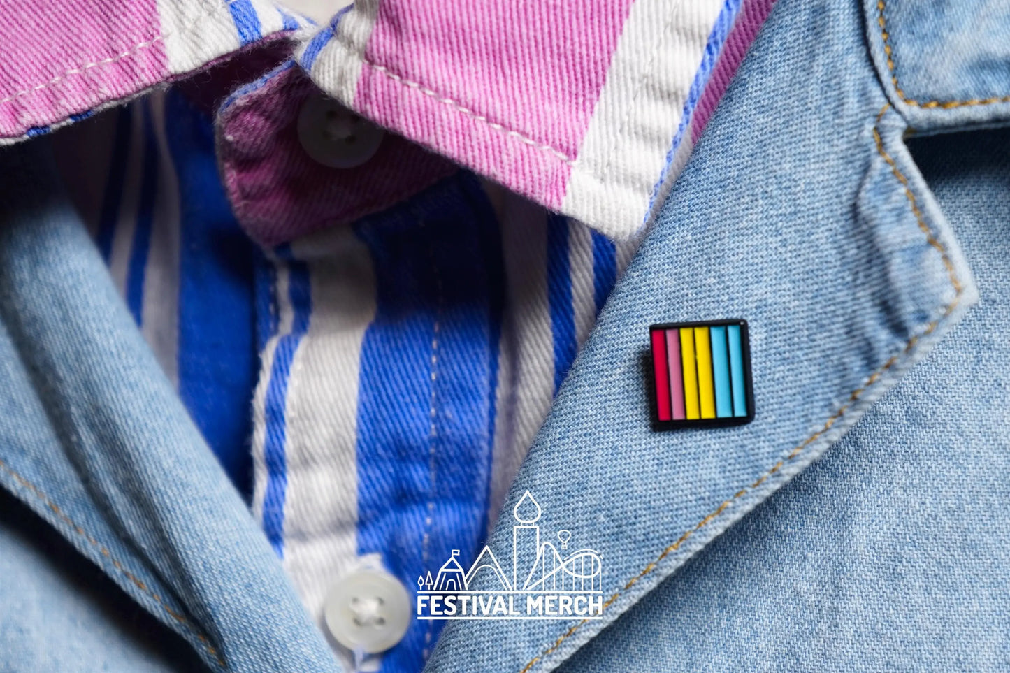 Rainbow Flag Pin | Enamel - LGBT Pride Badge Stud 6 Colour Pansexual Pan Flag - Metal Button - Pride gift Pride outfit