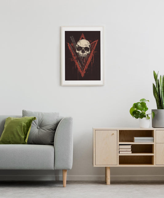 Premium Quality Art Print - Music Print Rock n Roll Skull Guitar Punk Alternative Prog Skeleton Music Festival - A4 A3 A2 - Festival Merch