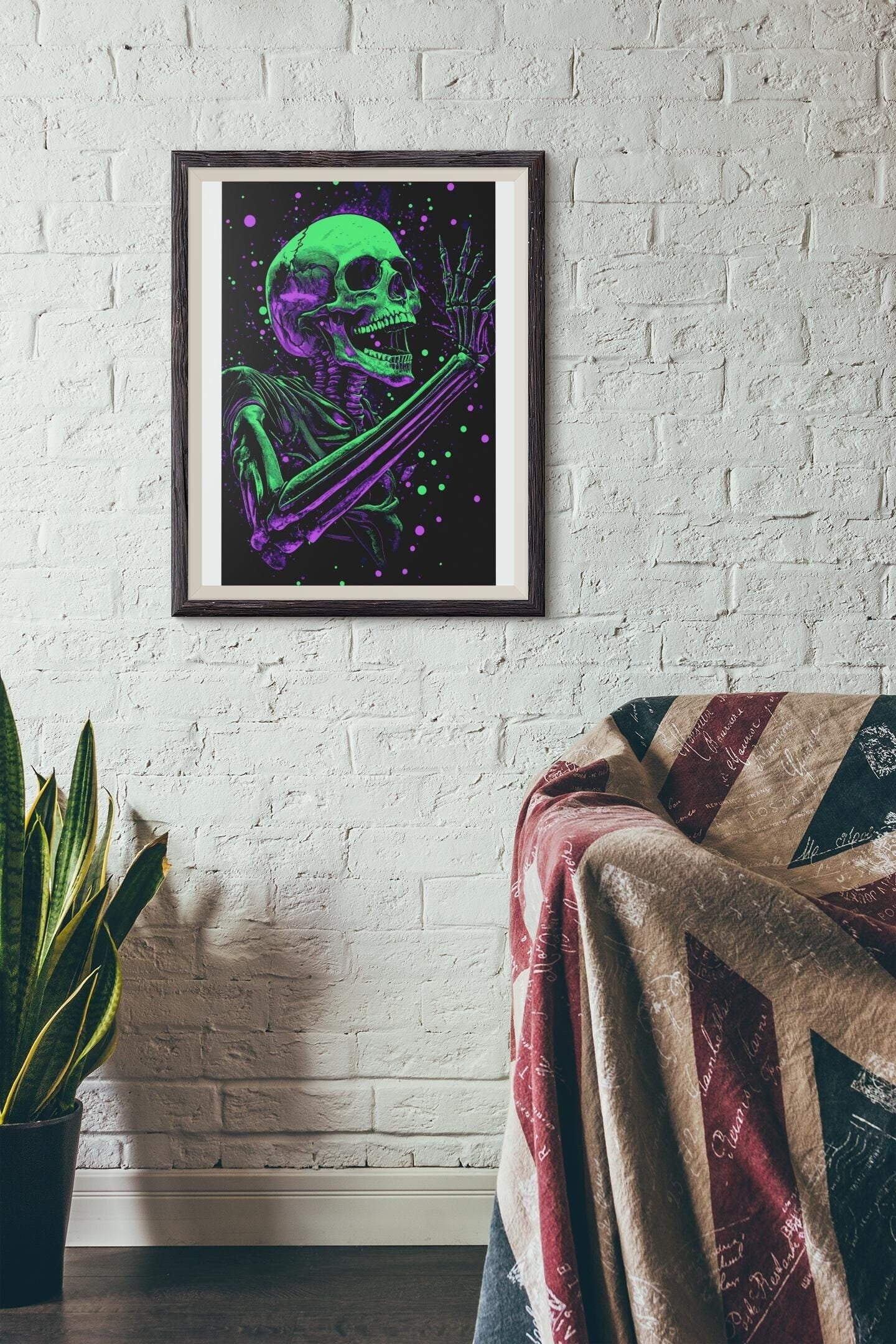 Premium Quality Art Print - Music Print Rock n Roll Skull Guitar Punk Alternative Prog Skeleton Music Festival - A4 A3 A2 - Festival Merch