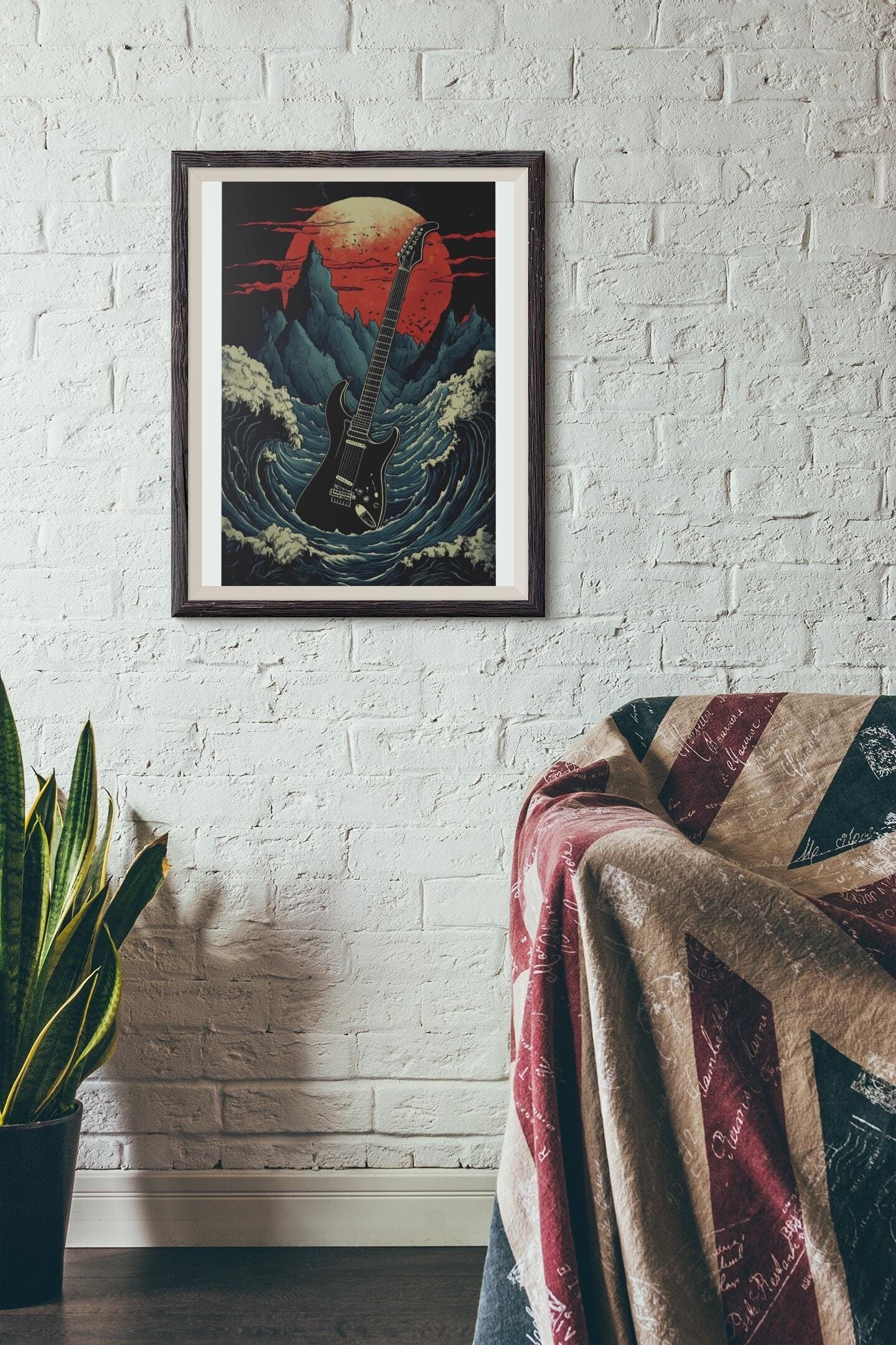 Premium Quality Art Print - Music Print Rock n Roll Skull Guitar Punk Alternative Prog Skeleton Music Festival - A4 A3 A2 - Festival Merch